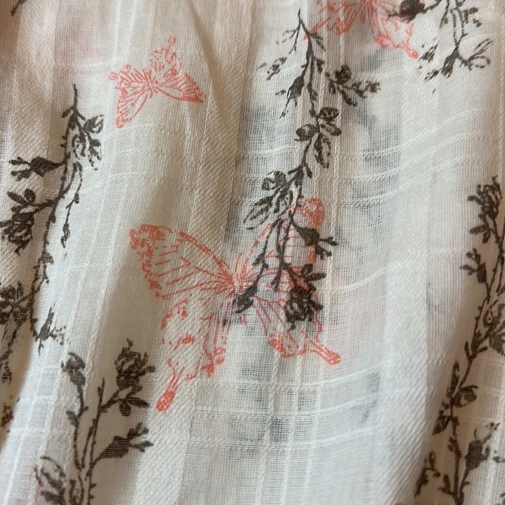 Button down sheer blouse with butterfly print - image 6